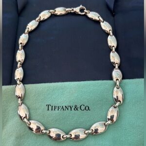 Tiffany & Co Sterling Silver Pebble Oval 16” Necklace